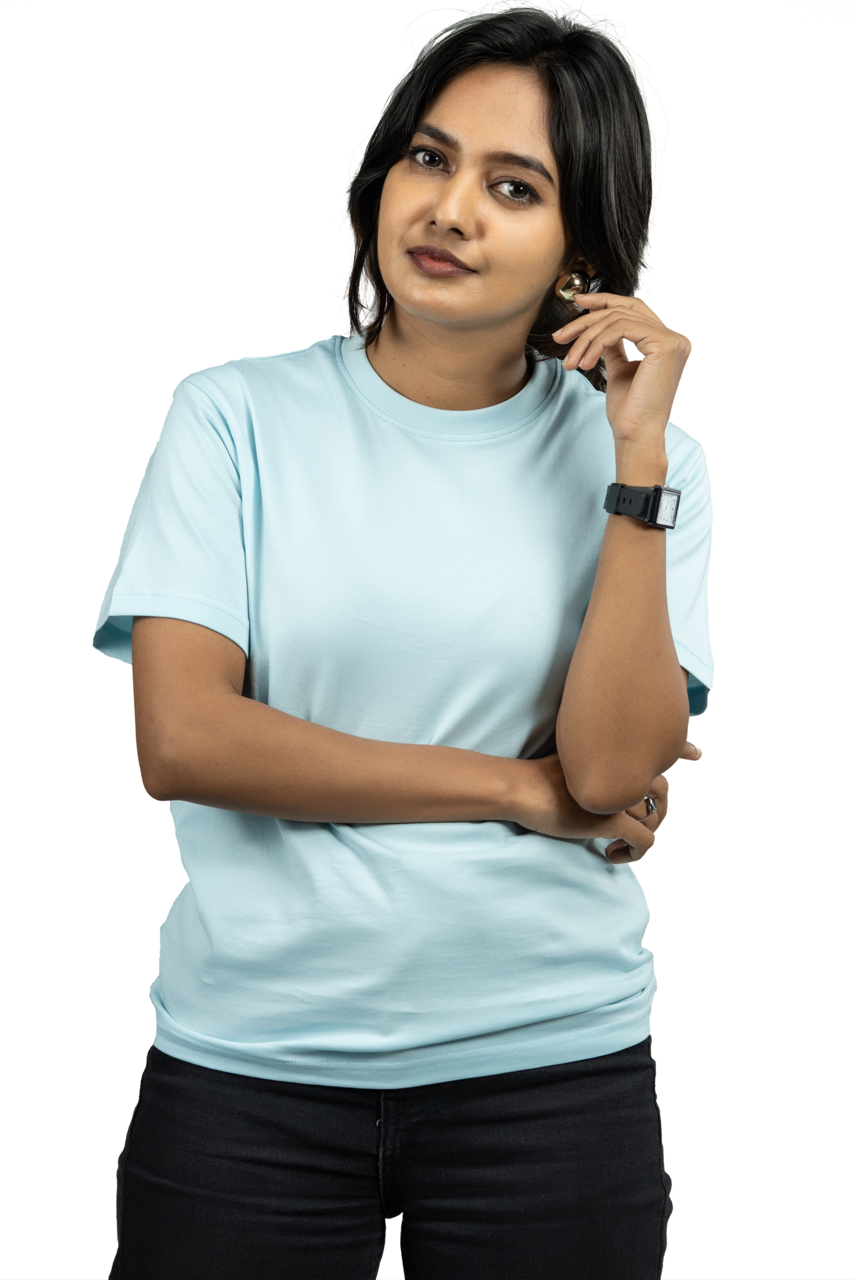 Cool Blue Supima Cotton Tee – 180 GSM Women's