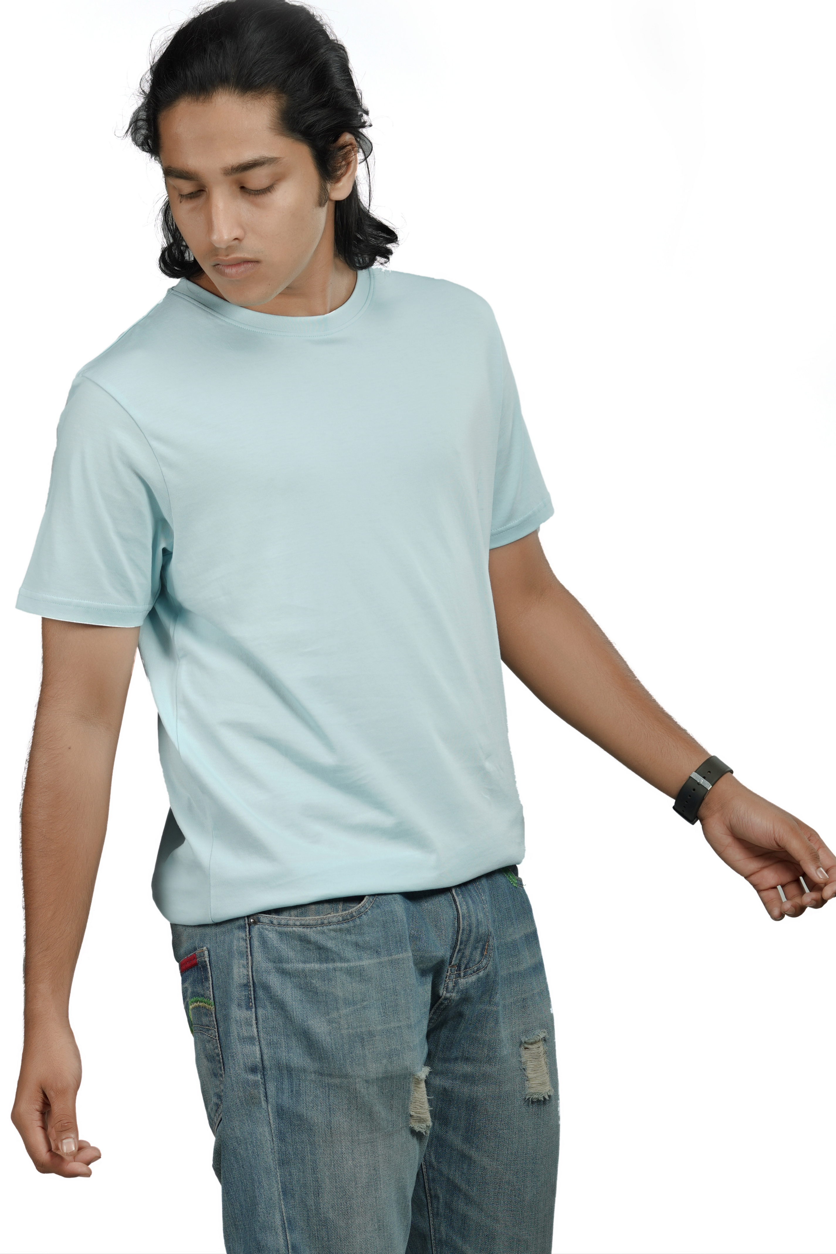 Cool Blue Supima Cotton Tee – 180 GSM