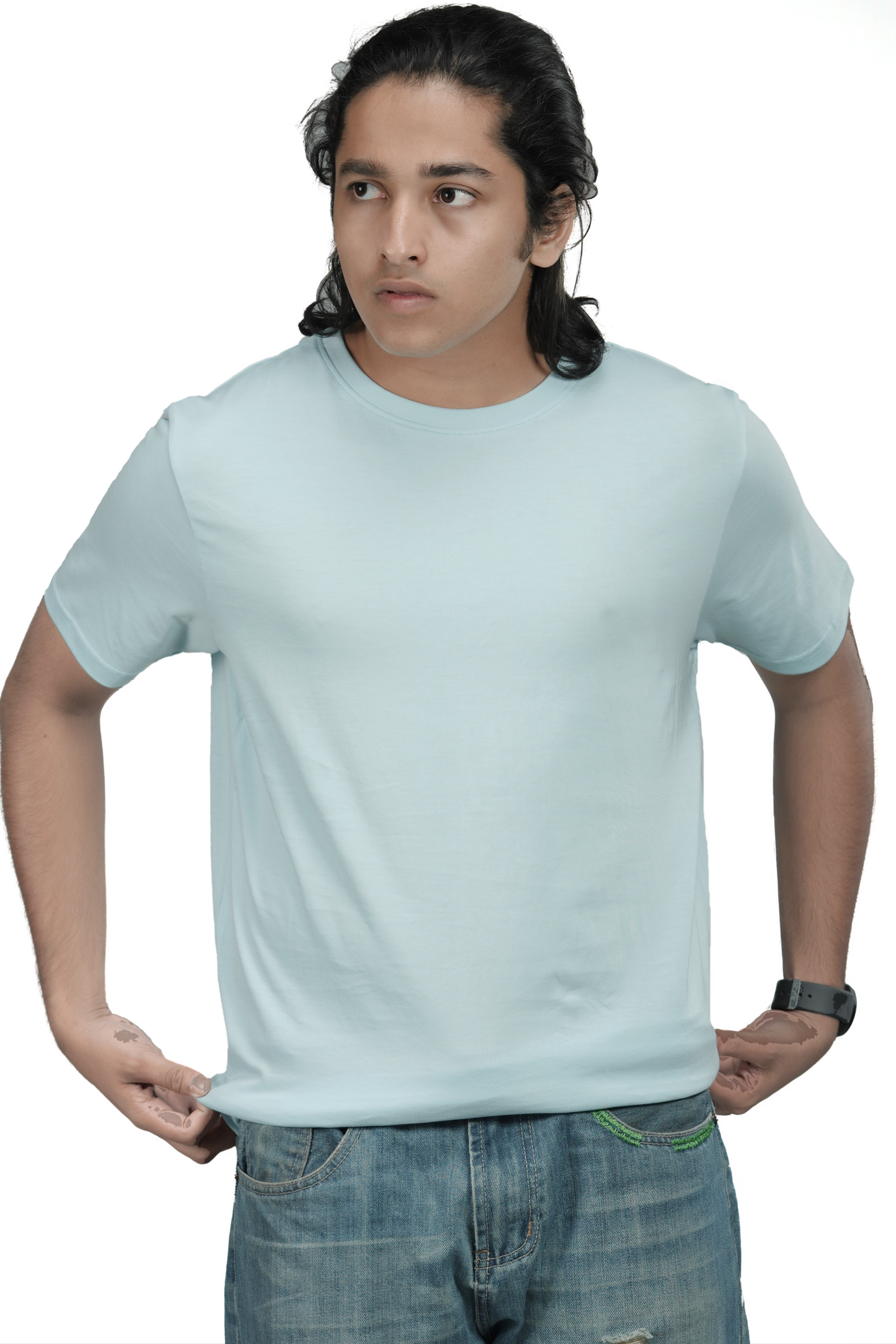 Cool Blue Supima Cotton Tee – 180 GSM